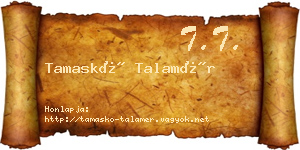 Tamaskó Talamér névjegykártya